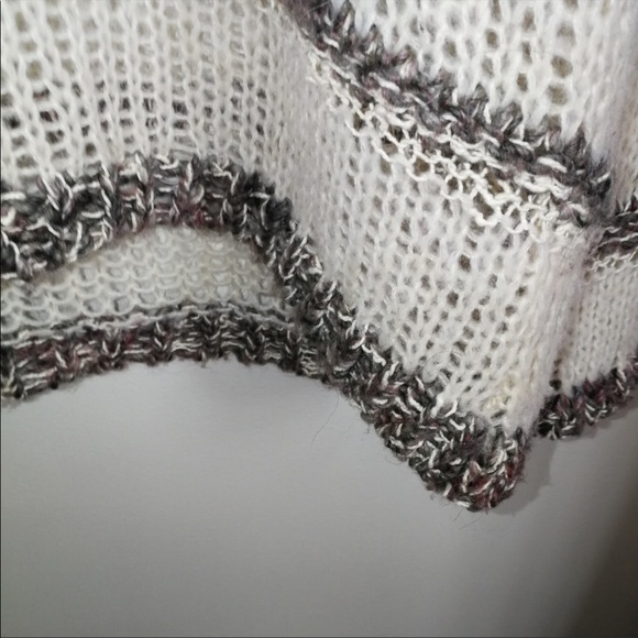 TOPSHOP Neutral Striped Wool Chunky Loose Knit Sweater Size 8 - Picture 8 of 8